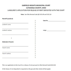 Motion for Full Release of Rent